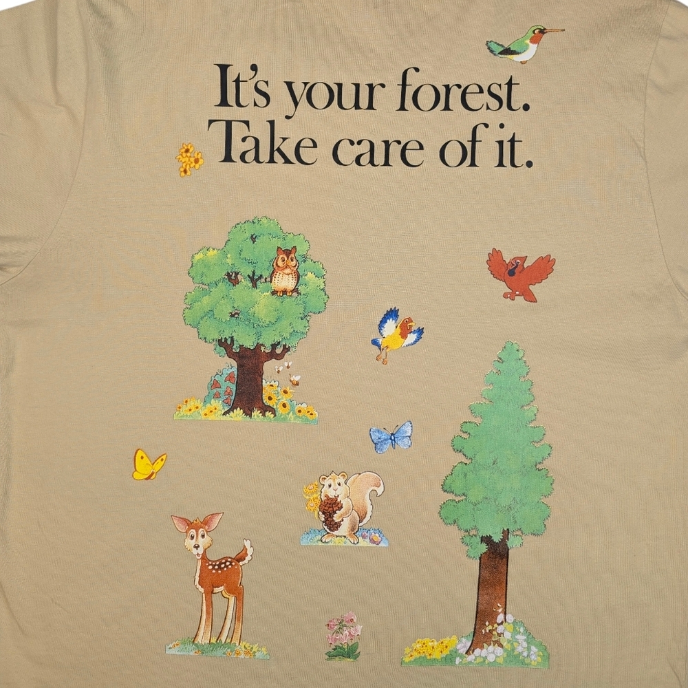 SALE!!  Teddy Fresh X Smokey Bear 2XL cotton, long sleeve T-shirt w/ critters. - Picture 2 of 15